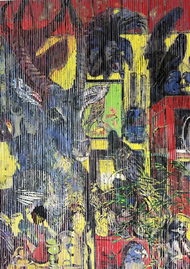 De wand van Bert II - 150/110cm Acryl/Linnen